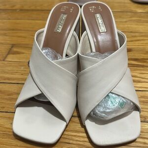 Primark faux leather block heel sandal. Ivory, bought for a wedding worn 1x
